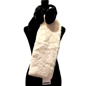 APPARIS Abby Faux-Fur Scarf Set with Black Earmuffs MSRP$190 NEW!